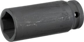 Gedore RED Schlagschrauber-Steckschlüsseleinsatz 1/2 Zoll, 12,5 mm Antrieb, 6-kant, SW 23 mm, lang, schwarz, Edelstahl - Bild 2