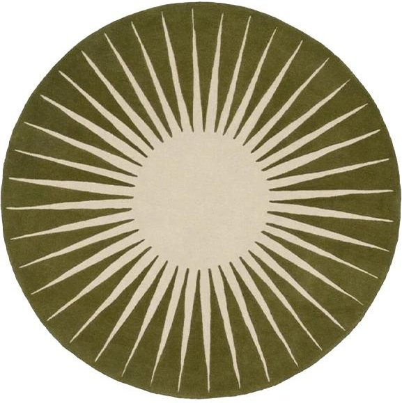 Runder Teppich Karpetti in Grün, moderner geometrischer Stil, weich und rutschfest, waschbar, Durchmesser: 80 cm - Bild 1