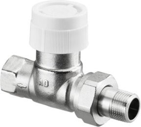 Oventrop Rücklauf-Thermostatventil Baureihe AV 9 DN 10 Durchgang aus vernickeltem Messing in Silber - Bild 1