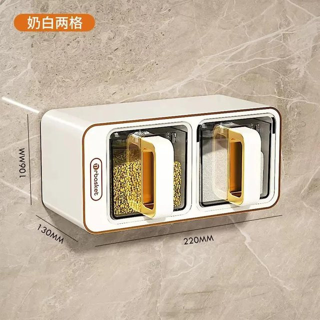 Yiran Furniture Gewürzglas-Set zur Wandmontage in Weiß mit Glas und Kunststoff - Bild 1