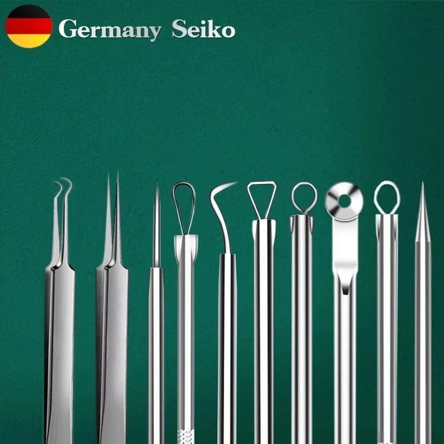 Cxbfg Akne Mitesser Entfernung Nadeln, Edelstahl Schwarz, Gesicht, Unisex - Bild 1