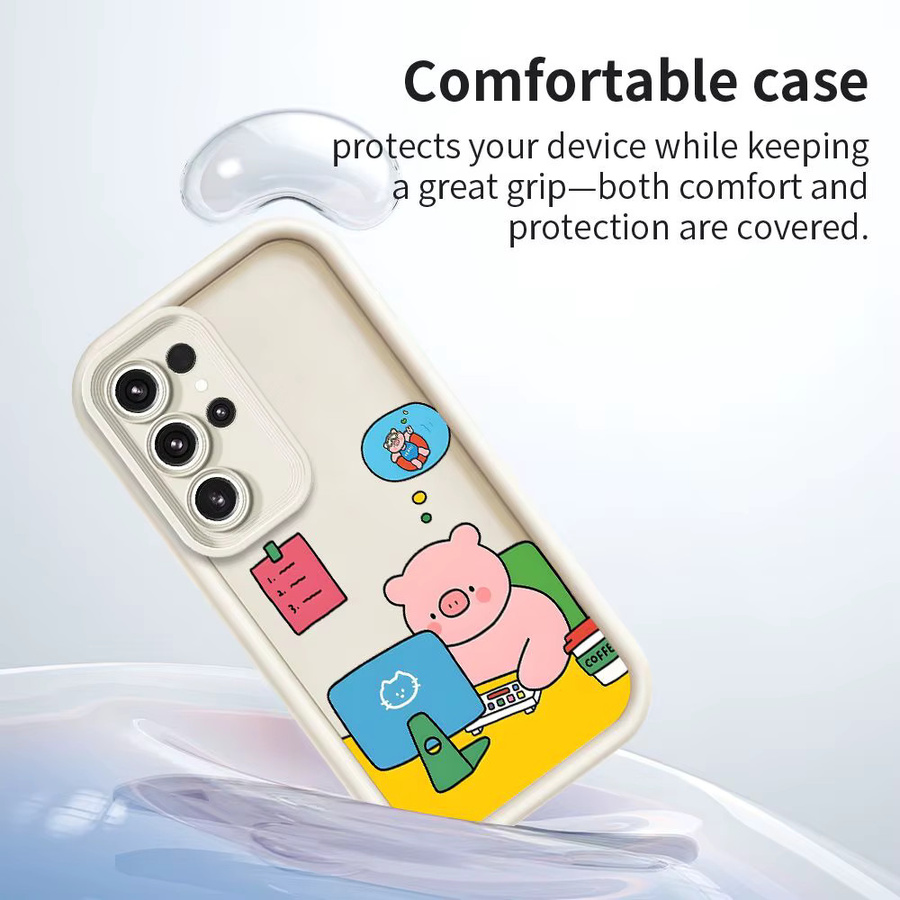 Silikon Handyhülle mit Arbeits-Schwein-Muster für Samsung Galaxy S26 S25 S24 S23 S22 S21 S20 Ultra Plus FE Note 20 Ultra, Multicolor - Bild 2