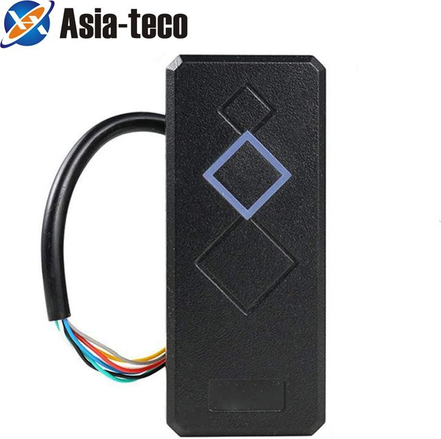 Asia-Teco RFID Zugangskontroll-Lesegerät für EM ID und Mifare in Schwarz mit LED-Anzeige und Wiegand 26/34 Unterstützung (125kHz/13,56MHz) - Bild 1