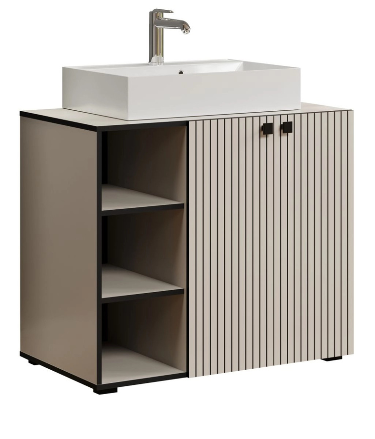 Waschtisch Feliz in Kaschmir Grau inklusive Waschbecken, modern und matt, Breite: 90 cm - Bild 2
