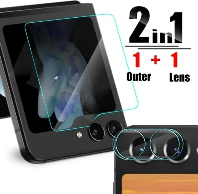 Samsung Displayschutzfolie aus gehärtetem Glas für Galaxy Z Flip 7, 6 und 5 5G, transparent, 9H Härtegrad und HD-Klarheit - Bild 1