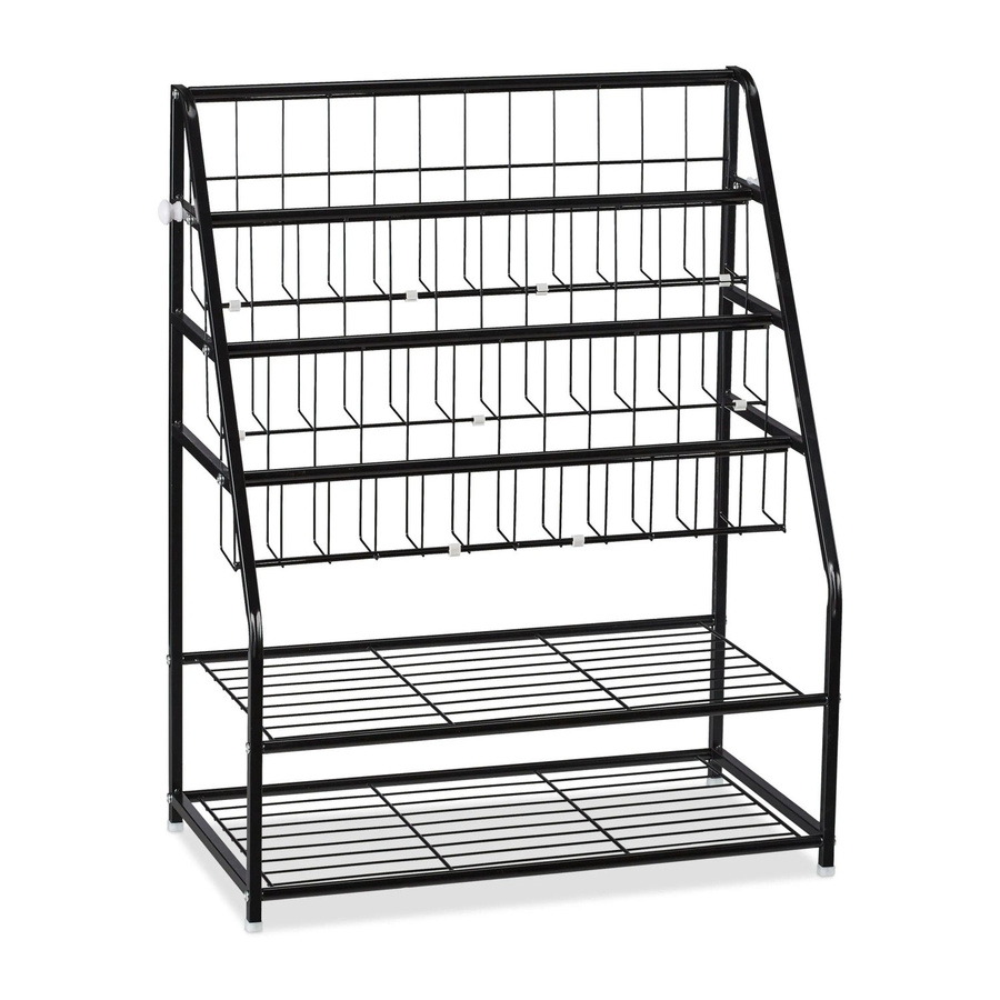 Relaxdays Zeitschriftenregal aus Metall in Schwarz, freistehend mit Gitter-Optik, Höhe: 81 cm, Breite: 67 cm, Tiefe: 37 cm - Bild 2