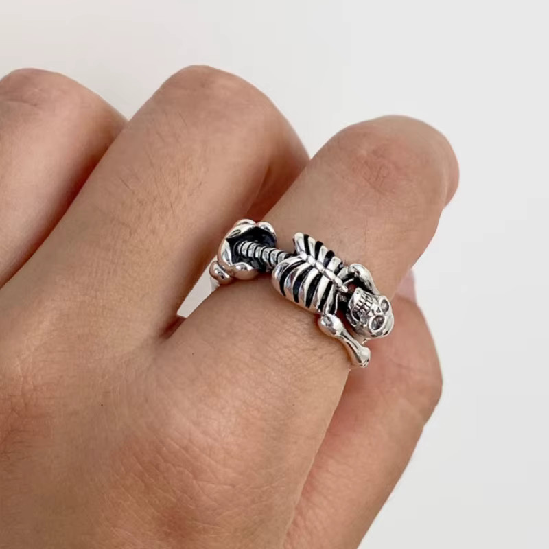 xiyanike Ring, Silber, Skelett, Unisex - Bild 2
