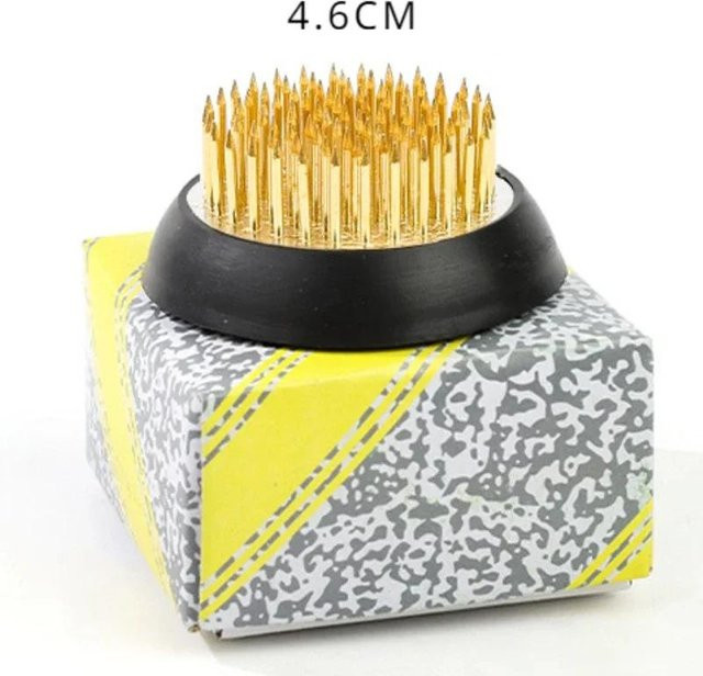 Bestbags Ikebana Kenzan Nadelhalter für Blumengestecke in Gold, rundes Metall-Fixierwerkzeug für florale Dekorationen - Bild 1