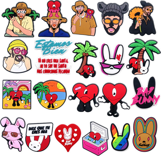 Anime-Kaninchen-Schuh-Charms, 22 Stück/Set, PVC, Unisex - Bild 1