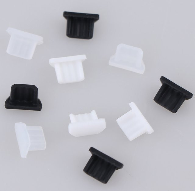10 Stück KOQZM Silikon Staubschutz Kappen für Micro-USB Anschlüsse in Schwarz - Bild 1