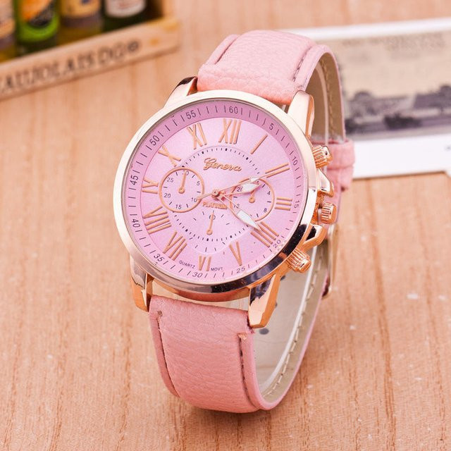 ping Day Armbanduhr, Quarz, Leder, Rosa, Damen - Bild 1
