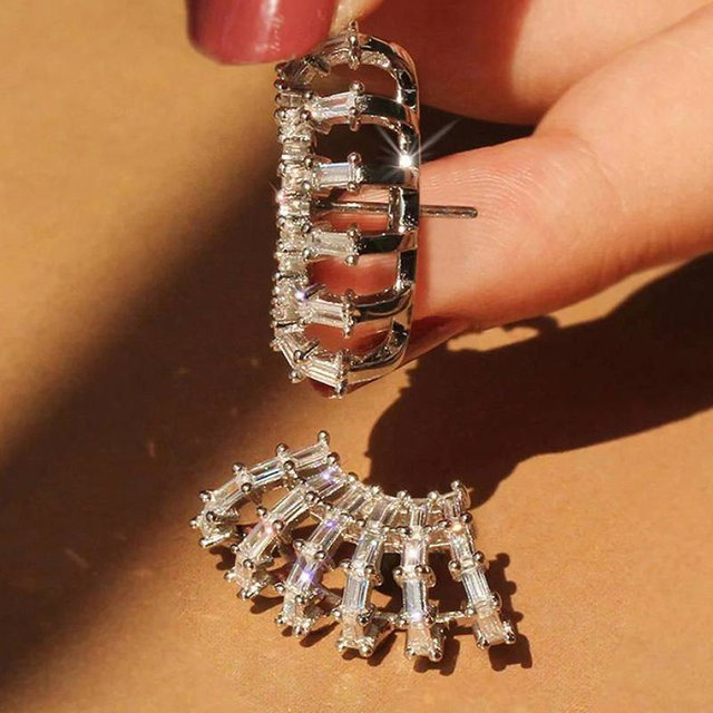 Huitan Claws Ohrstecker, Silber, Zirkonia, Damen - Bild 1