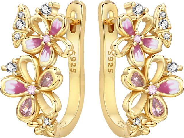 CYCUFF Ohrringe Creolen, 925 Silber, Gold, Zirkonia, Damen - Bild 1