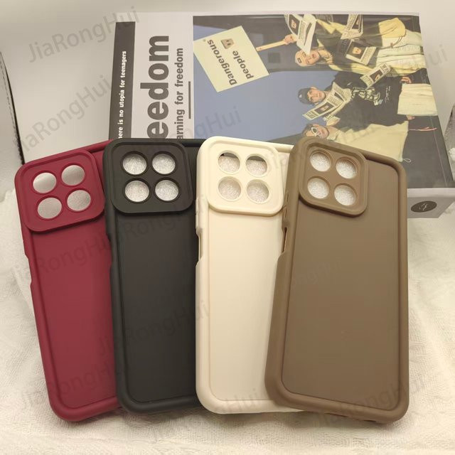 Luxus Candy Matte Soft Cover Handyhülle für Honor X6A und Honor X6A Plus in Schwarz und Multicolour mit Anti-Fall-Prevention Schutz - Bild 1