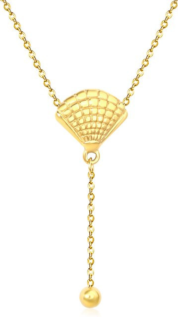 LUXUSTEEL Muschelperlenanhänger, Edelstahl, Gold, Perle, Unisex - Bild 1