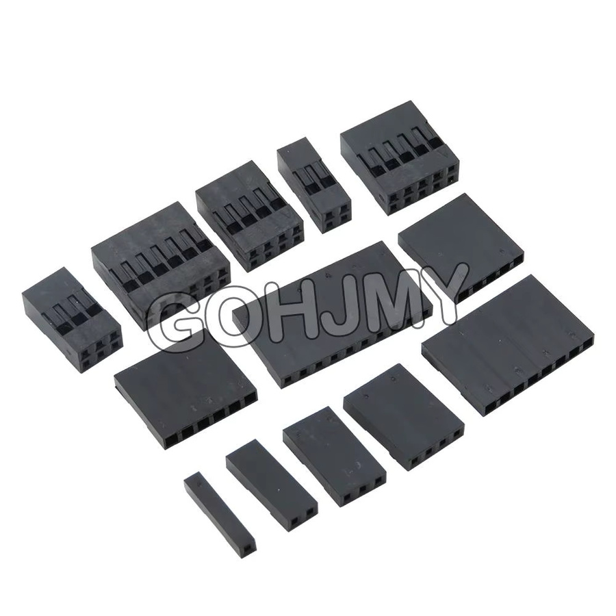 GOHJMY Dupont Kunststoff Shell Gehäuse Set, 100 Stück, Schwarz, 2,54mm Einreiher und Doppelreiher Stecker Gehäuse - Bild 2