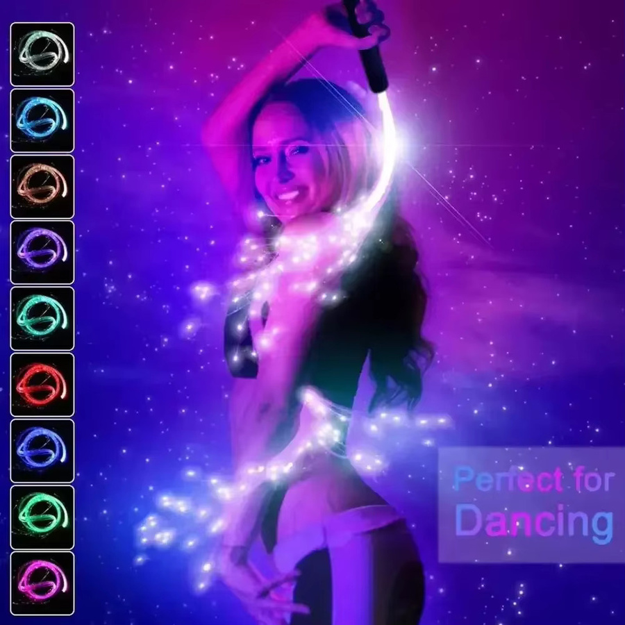 SAGE LU MEI RGB LED Glasfaser Peitsche mit 7 Farben für Disco, Dance und Party-Atmosphäre in Multicolour - Bild 5