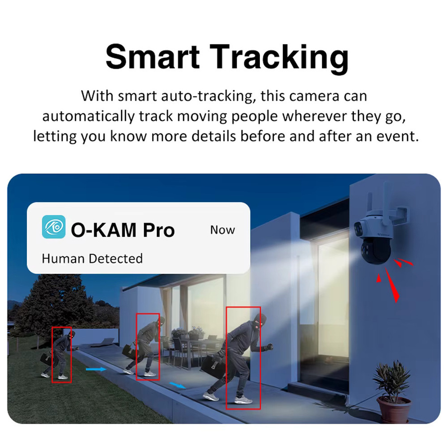 Vstarcam 5MP Dual-Objektiv WLAN PTZ-Kamera mit Doppelbildschirm, 5-fach Digitalzoom und Nachtsicht, weiße Smart Überwachungskamera für Outdoor und Zuhause - Bild 5