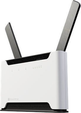 MikroTik Chateau LTE18 Wireless Router mit Wi-Fi 6, Dual-Band und 5-Port-Switch in Weiß