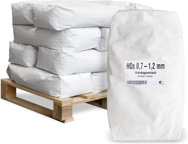 Wolff & Müller Galamio Quarzsand in Beige und Weiß, Körnung 0,7 - 1,2 mm, 300 kg Palette (12 x 25 kg) - Bild 1