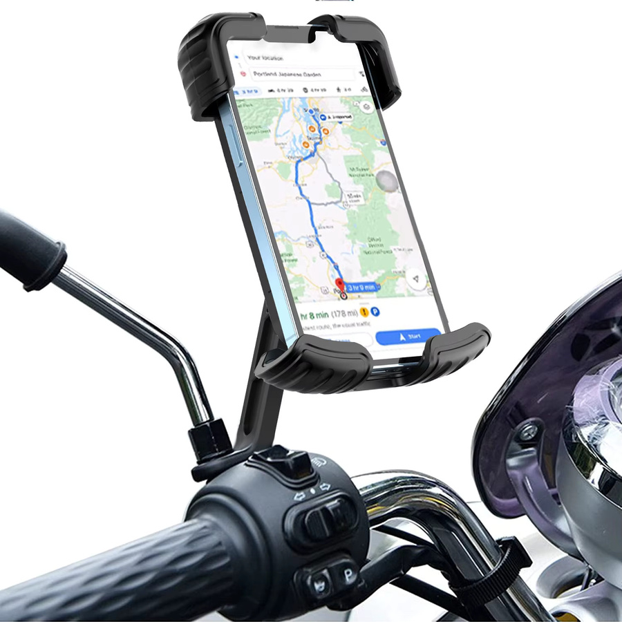 RaiKni Motorrad-Handyhalterung mit kabelloser Ladefunktion in Schwarz, stoßfeste Navigationshalterung für Smartphones, Elektrofahrzeuge und Fahrräder - Bild 5