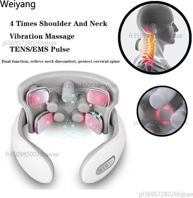NUOYING Nackenmasseur mit Wärmekompression, Unisex, Weiß/Beige - Bild 1