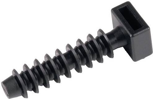HellermannTyton Befestigungssockel LOK01B-PA6HIR-BK schraubbar Schwarz 100 Stück - Bild 1