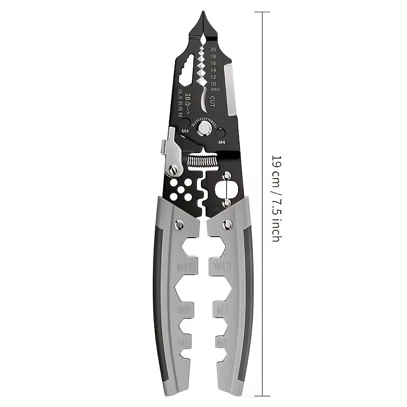 NIUXIANG 28-in-1 Multitool Set: Professionelle 8-Zoll Abisolierzange, Crimper und Drahtschneider für deine Verdrahtungsarbeiten - Bild 7