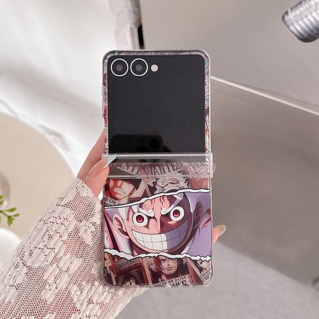 Handyhülle im One Piece Anime Design für Samsung Galaxy Z Flip 7, Z Flip 6 und Z Flip 5, Harte PC-Rückseite, Multicolor - Bild 1