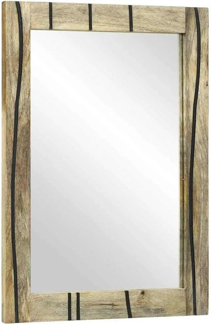 vidaXL Badezimmer Spiegel Modern in Braun, Rechteckig, B: 70 cm, H: 50 cm, T: 2,5 cm - Bild 1