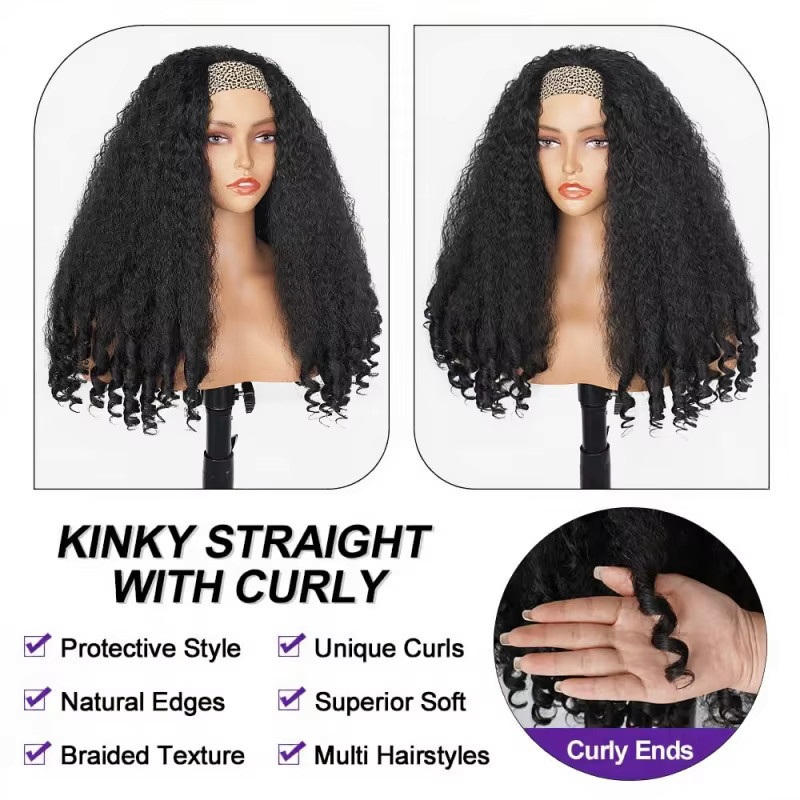 Suri Hair Halbperücke, Afro Lockig, Synthetisch, Schwarz, 22 Zoll, Damen - Bild 3