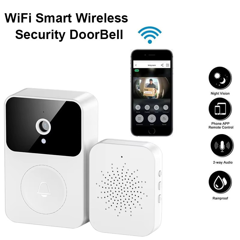 FireFrog Video-Türklingel mit HD Smart Security, WLAN-Verbindung, Nachtsicht und aufladbarem Akku in Weiß - Bild 3