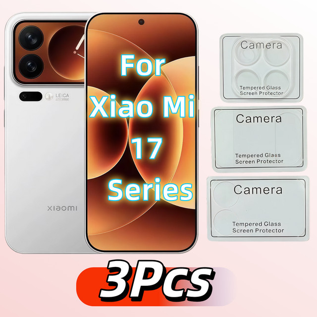 3er-Pack HD-klare Hartglasfolie für Xiaomi 17-Serie und Xiaomi 17 Pro, transparenter Displayschutz mit Anti-Fingerabdruck-Funktion - Bild 1