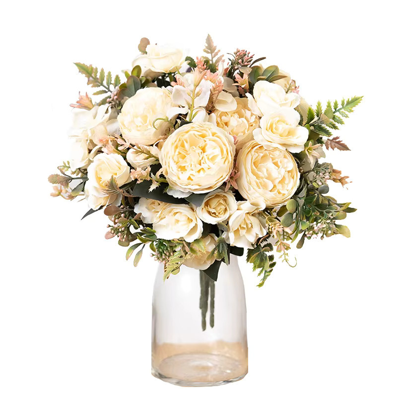 Künstliche Rosenblumen Kahaul Bouquet in Purple für Tischdekoration und Bastelarbeiten - Bild 2