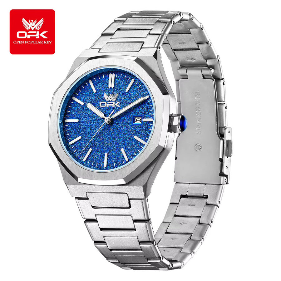 OPK Armbanduhr, Quarz, Edelstahl, Blau, Herren - Bild 2