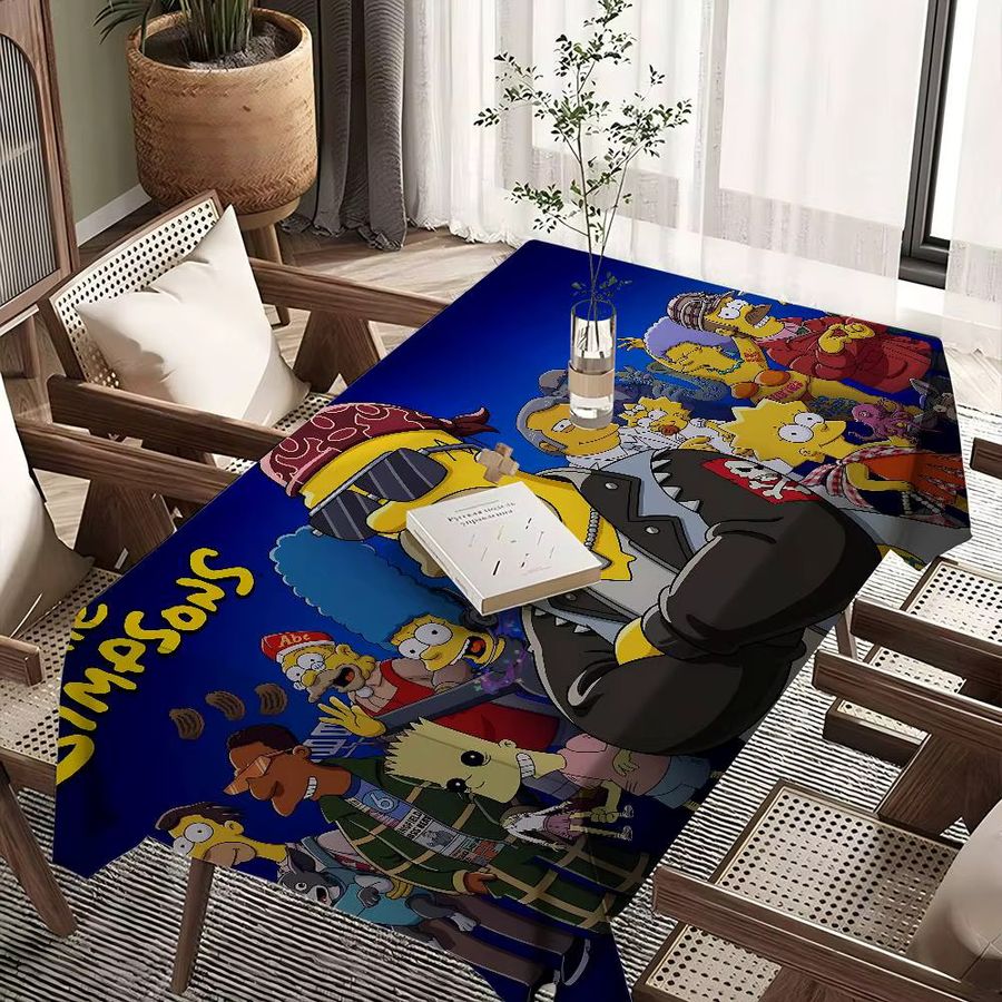S-Simpson Wasserdichte rechteckige Tischdecke für Esszimmer und Partys - Bild 2