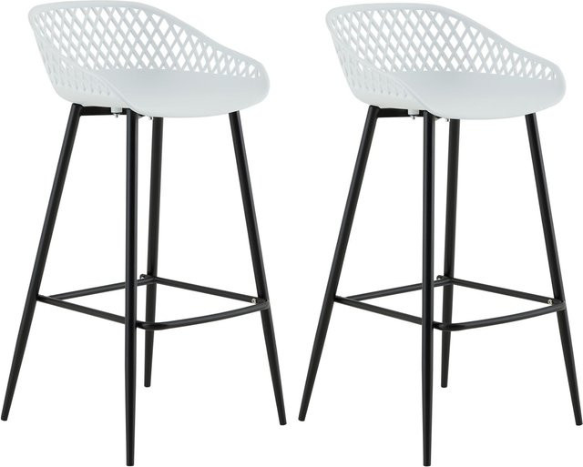 IDIMEX Barhocker 2er Set IREK im Retro-Design mit Diamantmuster und Metallgestell in Multicolour - Bild 1