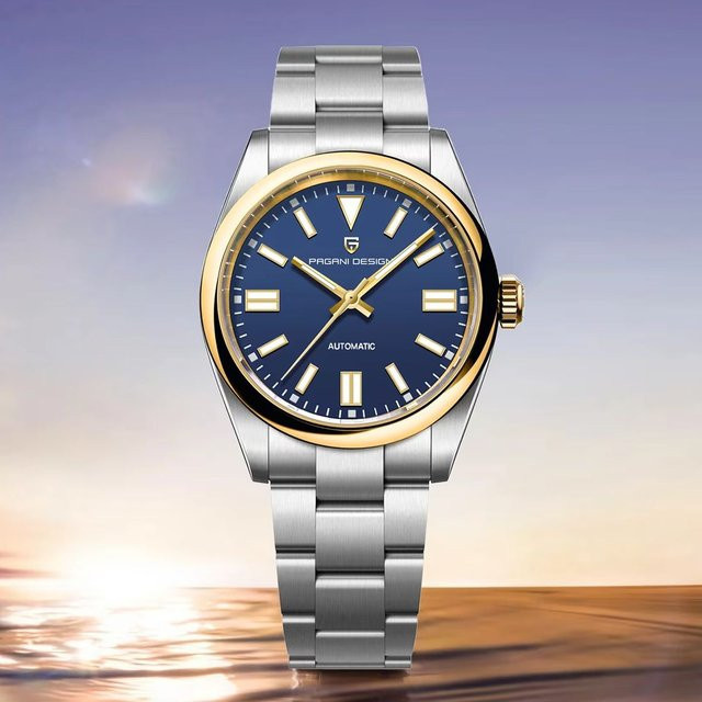PAGANI DESIGN Armbanduhr, Automatik, Edelstahl, Gold-Blau, 40 mm, Herren - Bild 1