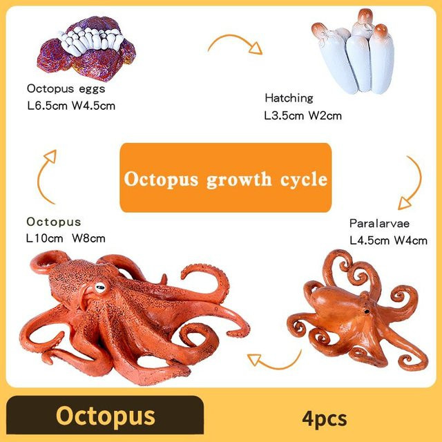 Meeresbewohner Oktopus Riff Tintenfisch, Spielzeug Figur, Kunststoff, ab 3 Jahre - Bild 1