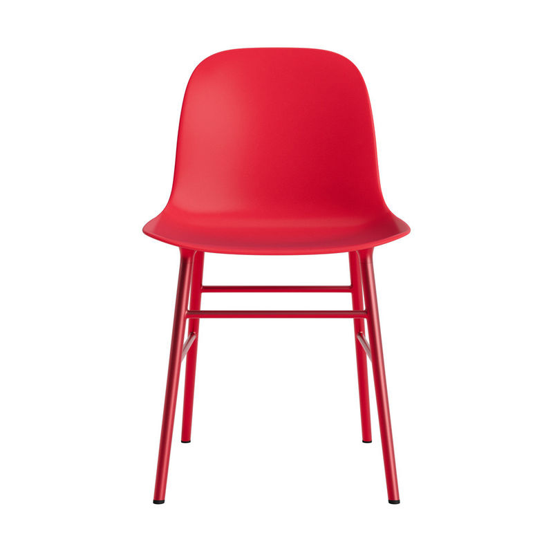 Normann Copenhagen Form Stuhl mit Metallgestell in Rot im skandinavischen Design - Bild 2