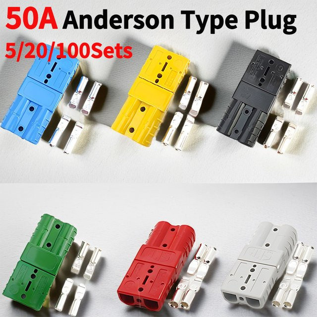 Leistungsstarkes Gabelstapler-Batterieladekit mit 50A 600V Steckverbindern und Griff in Rot und Mehrfarbig - Bild 1