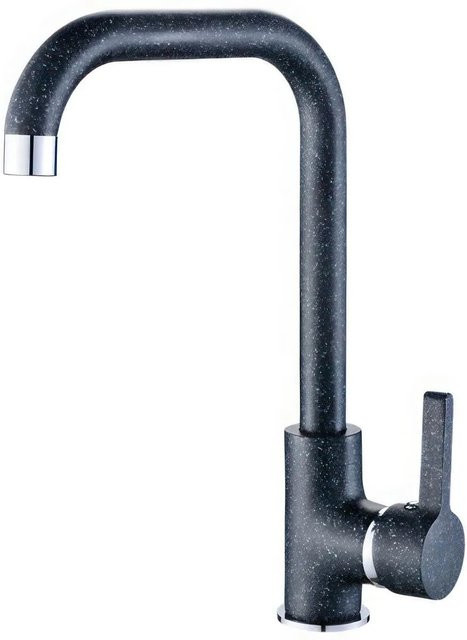 KOLMAN Küchenarmatur Küchenmischer mit Einhebelmischer in Matt Schwarz aus Messing - Bild 1