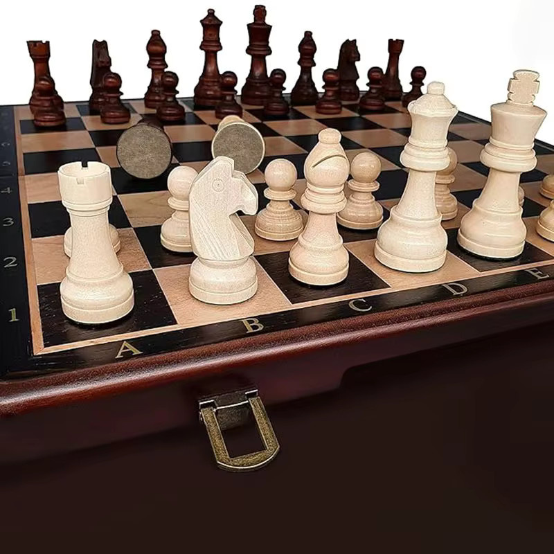 Yernea Schach, Schachspielbrett aus Holz, Schwarz - Bild 3