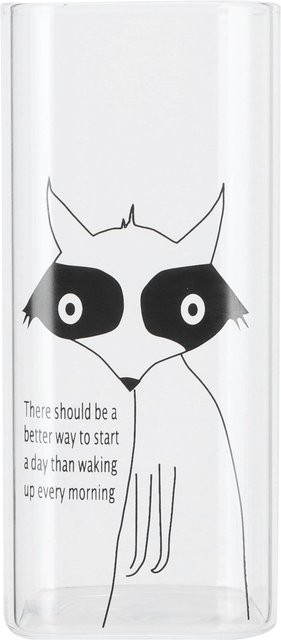 CosyHome Milchglas Tasse mit Fuchs-Muster in Schwarz, 400 ml - Bild 1
