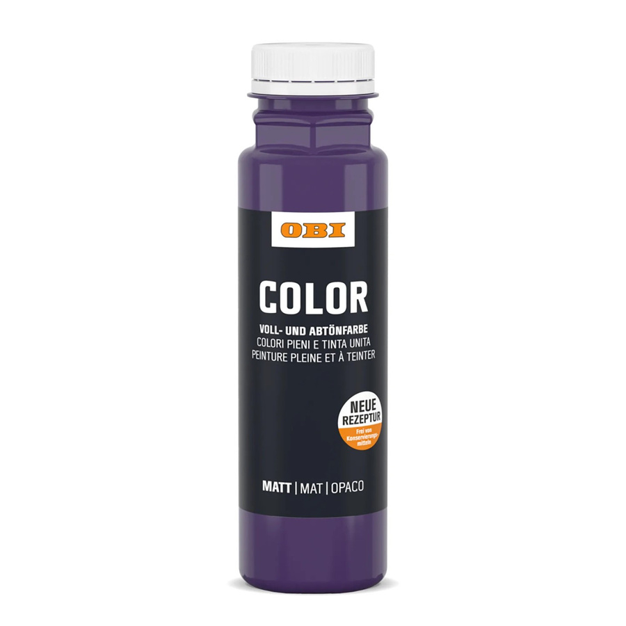 OBI Color Voll- und Abtönfarbe Violett, wasserbasierte Dispersionsfarbe, 250 ml - Bild 2
