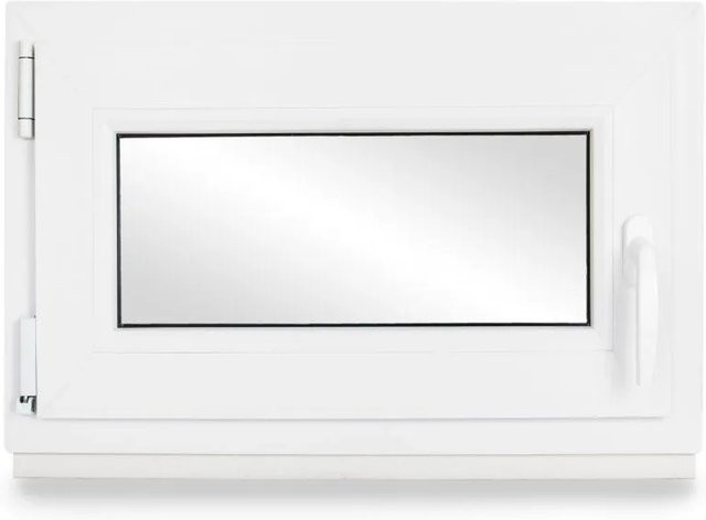 Neruli Kellerfenster aus Kunststoff in Weiß mit schwarzer Dichtung, Dreh-Kipp-Funktion, 2-fach Verglasung, B: 85 cm, H: 95 cm, DIN Links - Bild 1