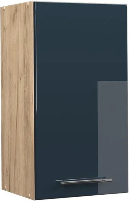 Vicco Hängeschrank Fame-Line Küche in Eiche und Dunkelblau Hochglanz mit Soft-Close-Scharnieren, Breite: 40 cm - Bild 2