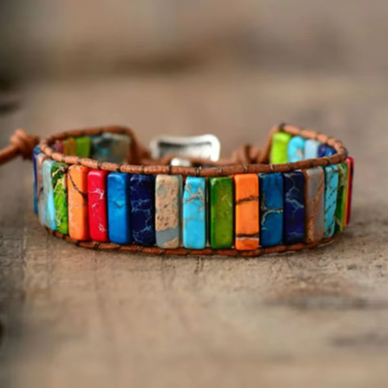 YKGDE Armband, 7-Chakra-Stein, bunt, geflochtenes Seil, Unisex - Bild 3