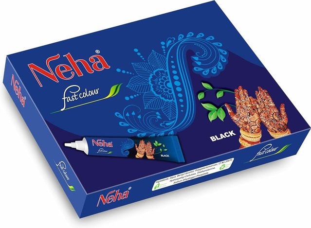 Neha Herbals Mehndi-Tuben, Schwarzes Henna, 10 x 25 g, Unisex - Bild 1