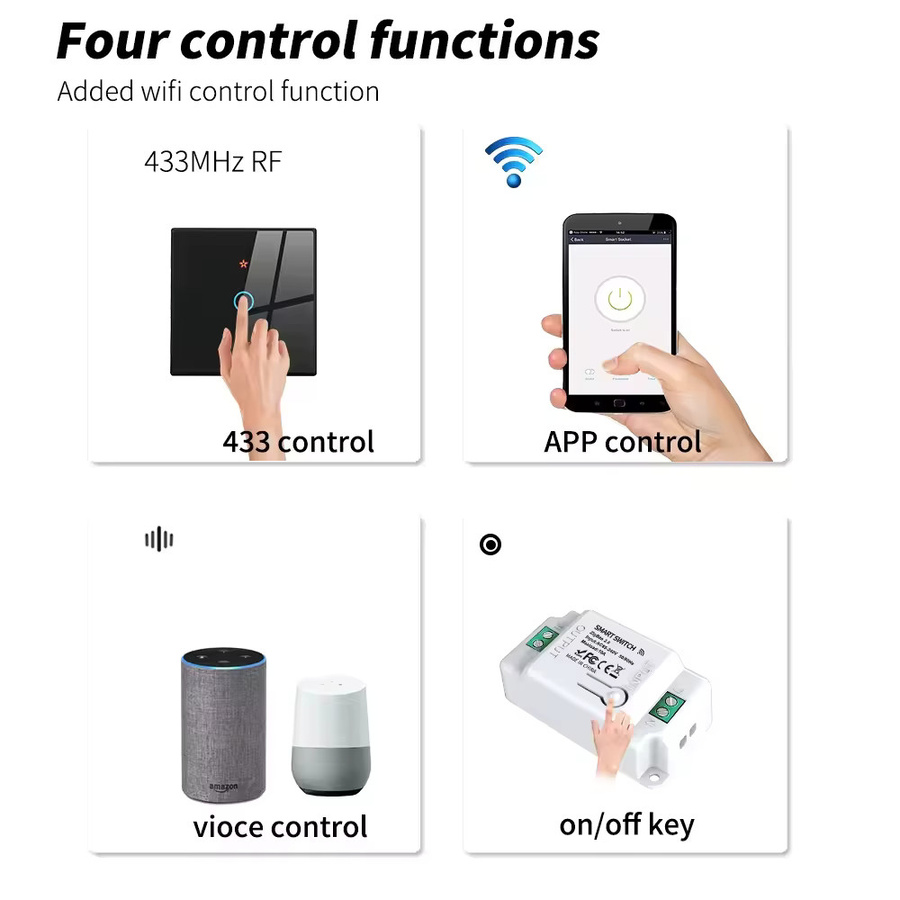 Tuya Zigbee 3.0 Intelligenter Schalter-Controller für 1/2/3 Gruppen mit kabelloser Touch-Fernbedienung in Weiß - Bild 2